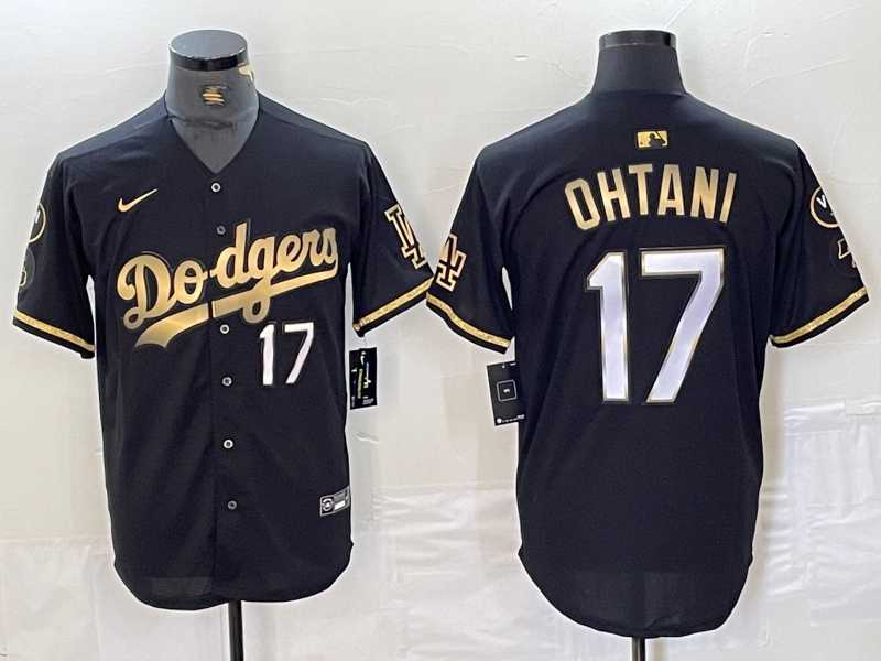Men's Los Angeles Dodgers #17 Shohei Ohtani Number Black Gold Fashion Stitched Cool Base Limited Jersey,We sell and wholesale Men's Los Angeles Dodgers #17 Shohei Ohtani Number Black Gold Fashion Stitched Cool Base Limited Jersey on line form chian!